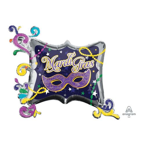 SuperShape Mardi Gras Frame Foil Balloons