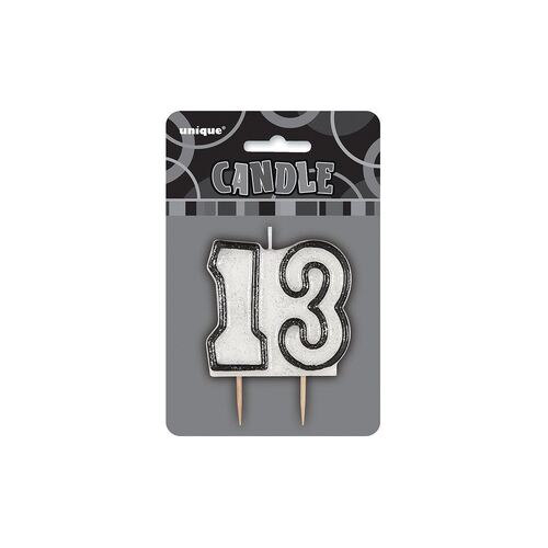 Glitz Black Number Candle -13