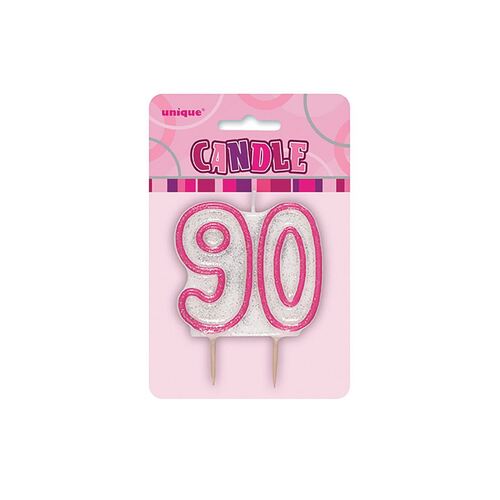 Glitz Pink Number Candle - 90
