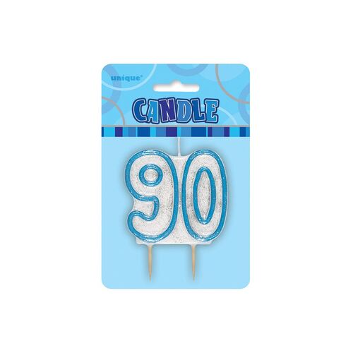 Glitz Blue Number Candle - 90