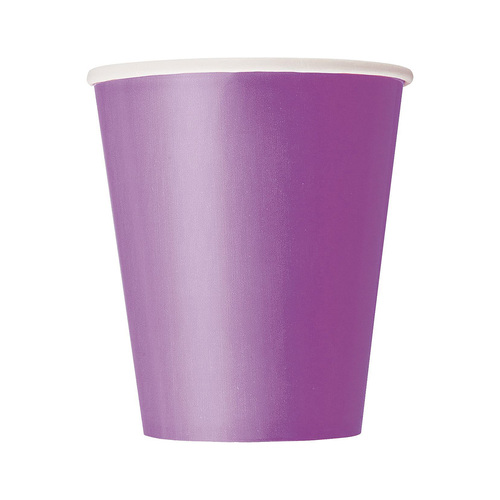 Pretty Purple Paper Cups 270ml 8 Pack