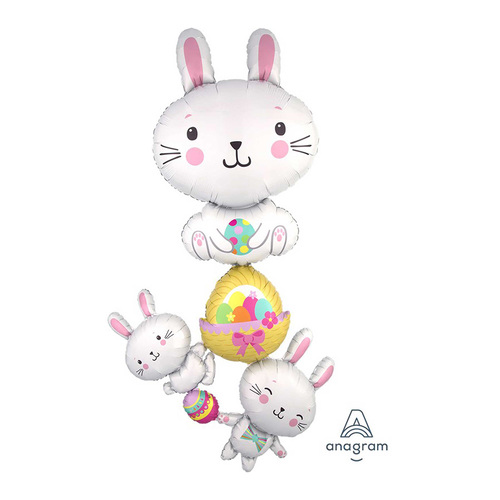 Giant Multi-Balloon Bunny Stacker Foil Balloon