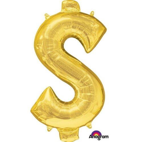 SuperShape Symbol $ Gold Foil Balloon