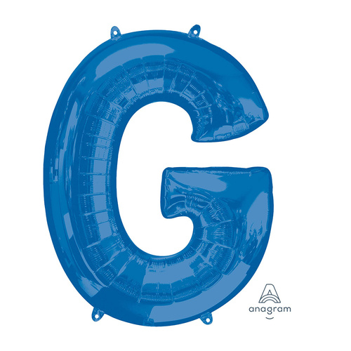 SuperShape Letter G Blue Foil Balloon
