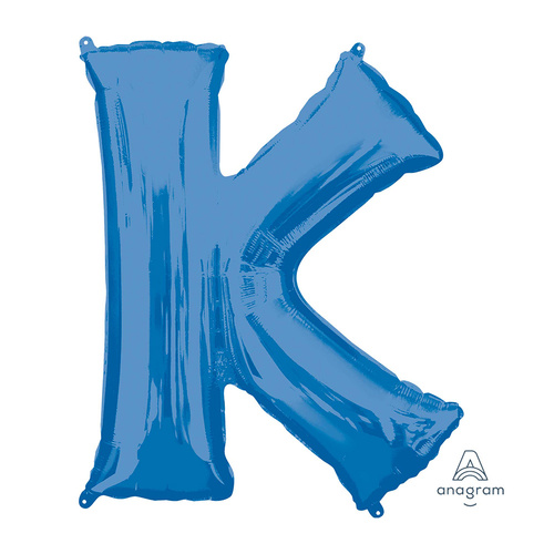 SuperShape Letter K Blue Foil Balloon