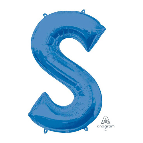 SuperShape Letter S Blue Foil Balloon