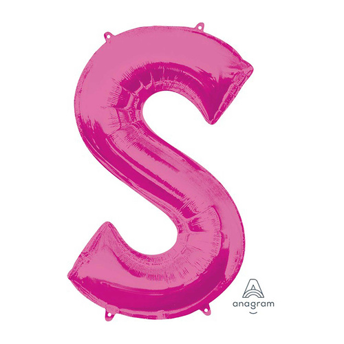 SuperShape Letter S Pink Foil Balloon