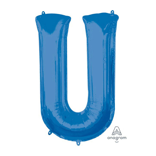 SuperShape Letter U Blue Foil Balloon
