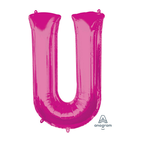 SuperShape Letter U Pink Foil Balloon