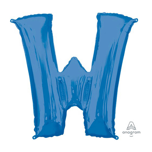 SuperShape Letter W Blue Foil Balloon