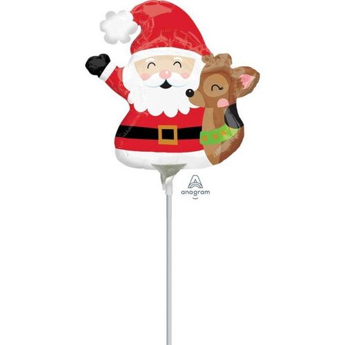 Mini Shape Santa & Reindeer Foil Balloon