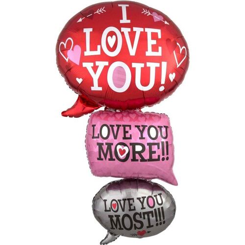 Giant Multi-Balloon Love Bubbles Foil Balloon