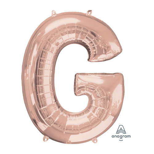 SuperShape Letter G Rose Gold Foil Balloon