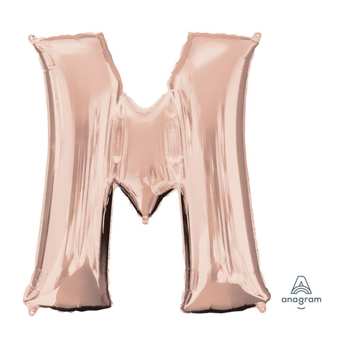 SuperShape Letter M Rose Gold Foil Balloon