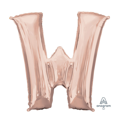 SuperShape Letter W Rose Gold Foil Balloon