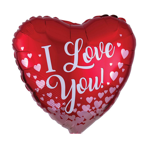 45cm Standard HX I Love You Rose Gold Hearts Foil Balloon