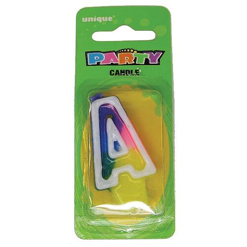 Rainbow Letter Candle A