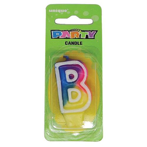 Rainbow Letter Candle B