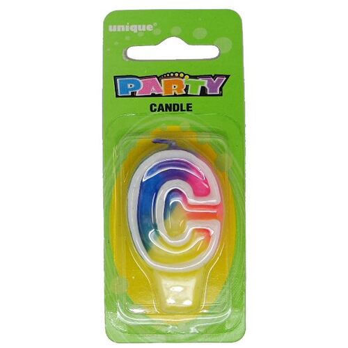 Rainbow Letter Candle C