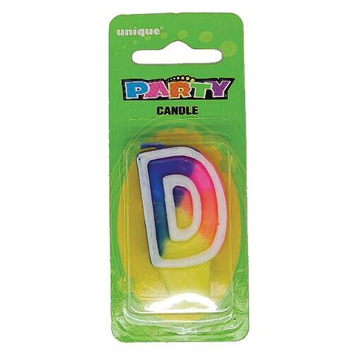 Rainbow Letter Candle D