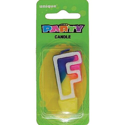 Rainbow Letter Candle F