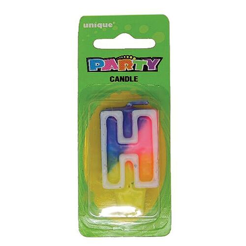 Rainbow Letter Candle H