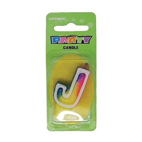 Rainbow Letter Candle J