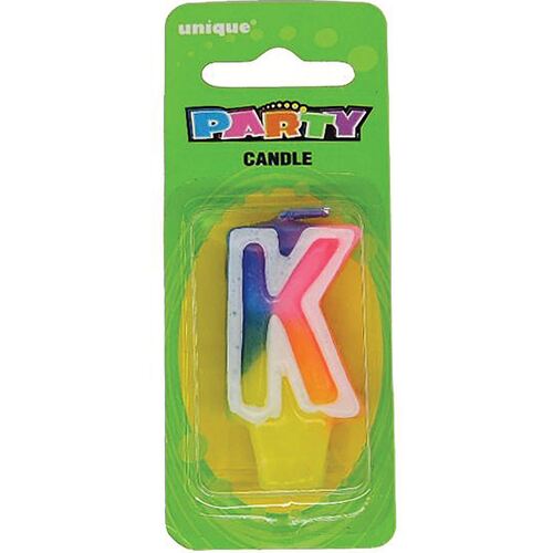 Rainbow Letter Candle K