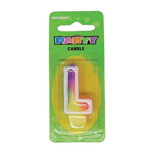 Rainbow Letter Candle L