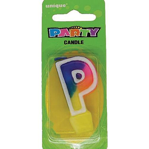 Rainbow Letter Candle P