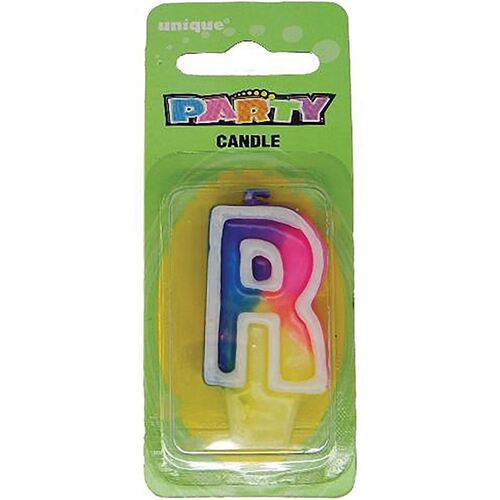 Rainbow Letter Candle R