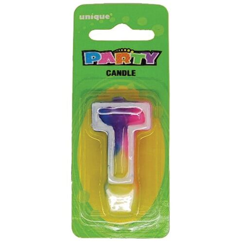 Rainbow Letter Candle T