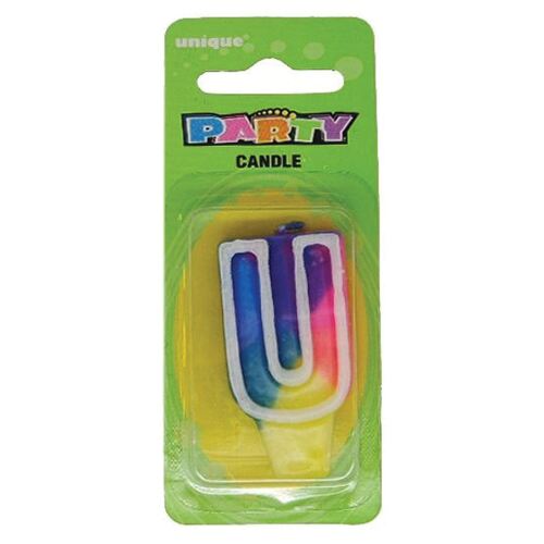 Rainbow Letter Candle U