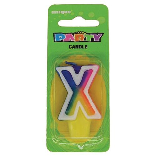 Rainbow Letter Candle x