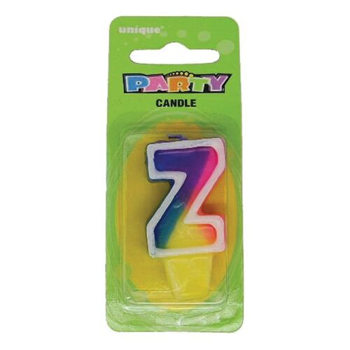 Rainbow Letter Candle Z