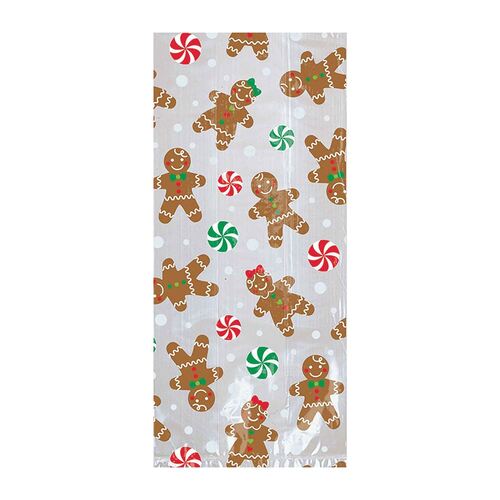 Gingerbread Men Large Cello Loot Bags 20 Pack