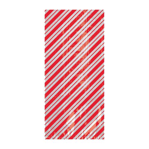 Candy Cane Stripes Large Cello Party Loot Bags 20 Pack