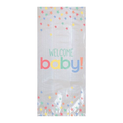 Baby Shower Neutral Welcome Baby Cello Bags 20 Pack