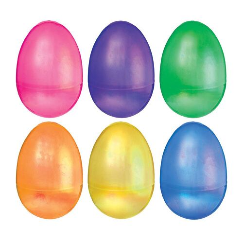 Easter Eggs Small Pearlescent Plastic Fillable Favors 6 Pack