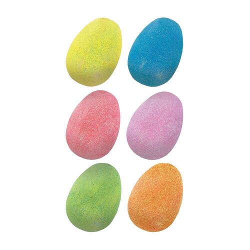 Easter Eggs Small Glittered Plastic Fillable Favors 6 Pack