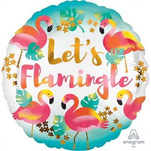 45cm Standard HX Let's Flamingle Foil Balloon
