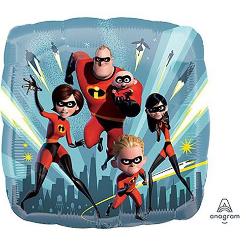 45cm Incredibles 2 Group Design Square Foil Balloon