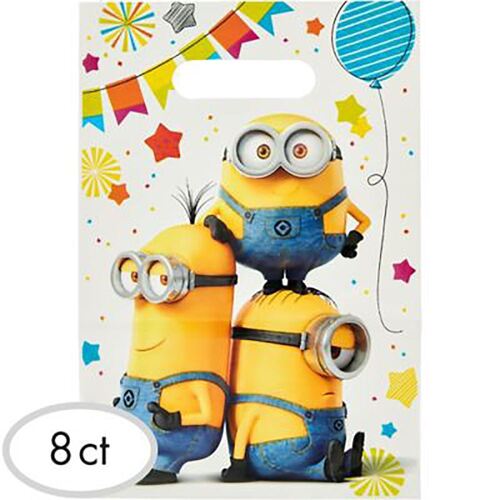 Despicable Me Minion Made Loot Bags Plastic (22cm x 16cm) 8 Pack