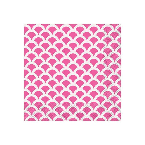 Scallop Hot Pink Luncheon Napkins 2ply 16 Pack