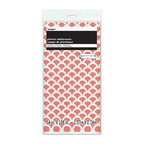 Coral Scallop Printed Tablecover