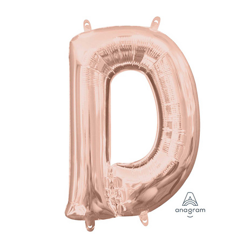 Letter D Rose Gold Foil Balloon