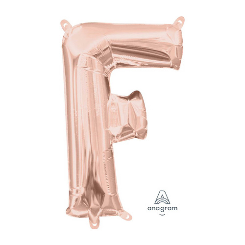 Letter F Rose Gold Foil Balloon