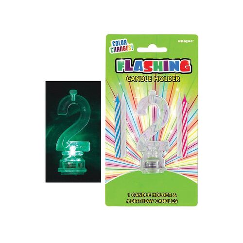 Flashing Birthday Candle In Holder 2