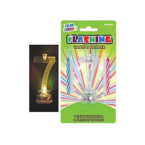 Flashing Birthday Candle In Holder 7