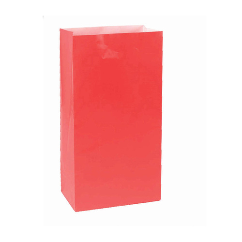Apple Red Large Paper Treat Bags 12 Pack
